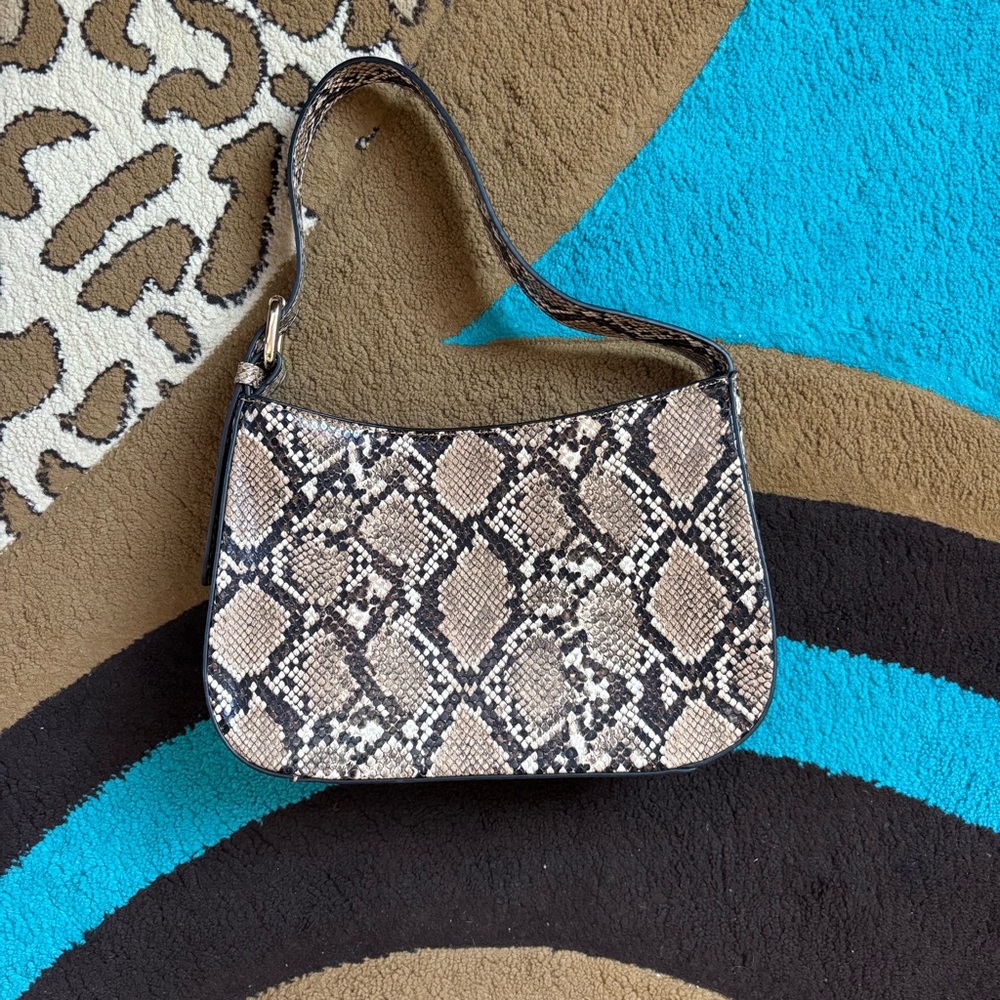 Brandy Melville Black and Tan Snakeskin Shoulder Bag